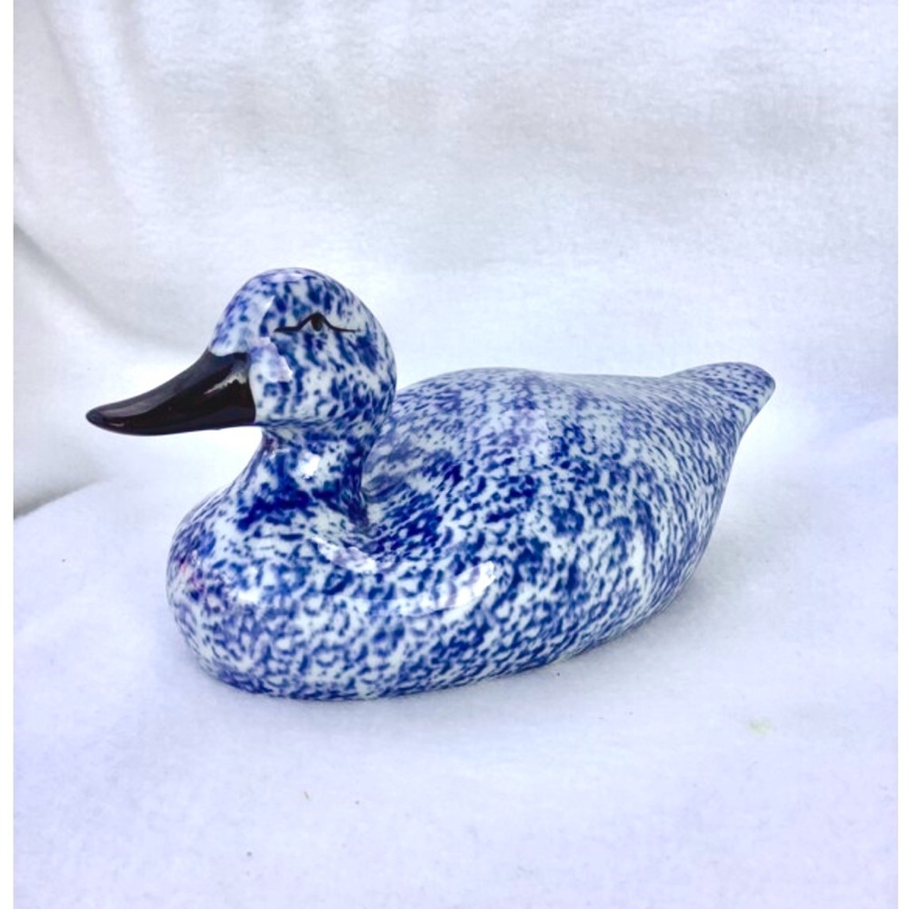 Vintage Victoria Ware Ironstone Blue Floral 
Calico Duck